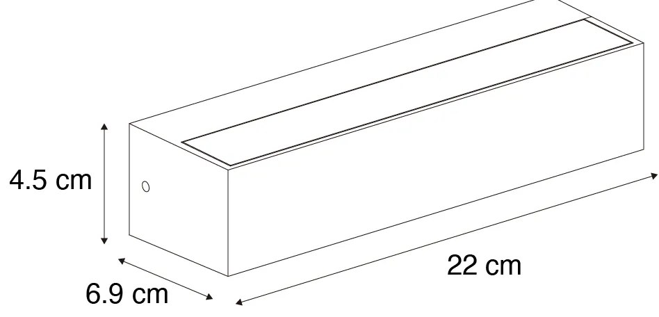 Ipari fali lámpa rozsdabarna színben, LED-del IP65 - Steph