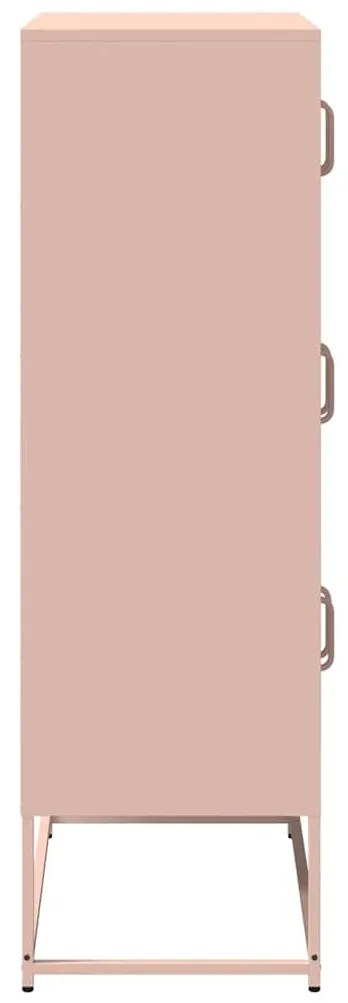 Highboard rózsaszín 68x39x123 cm Acél