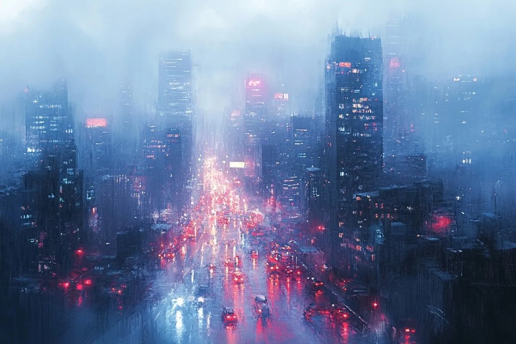 Vászonkép Canvas Város Metropolisz Felhőkarcolók Utca Kilátás 120x80