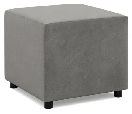 Zeus puff, bársony, 50x50, világosszürke