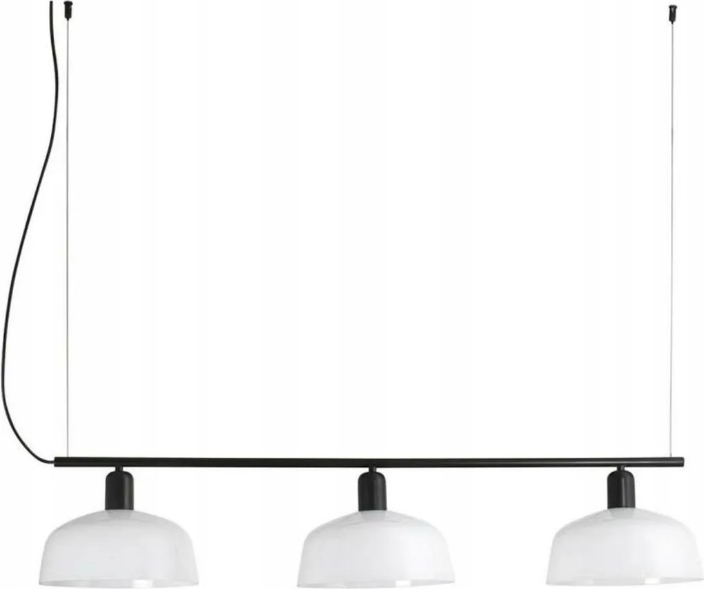 Faro Tatawin M lineáris függeszték, fehér, 3xE27, üveg/acél, 2 m hosszú