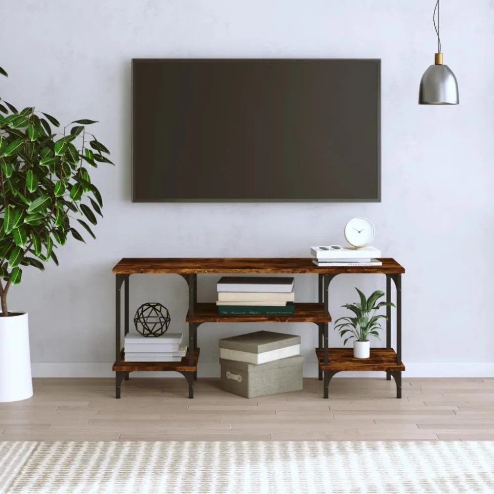 füstös tölgy színű szerelt fa TV-szekrény 102 x 35 x 45,5 cm