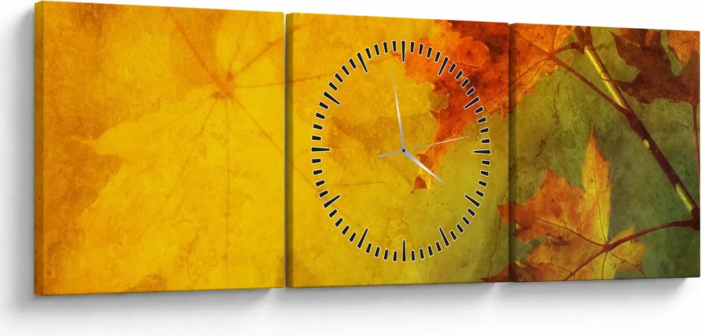 Kép - Őszi levelek (órával) (90x30 cm)