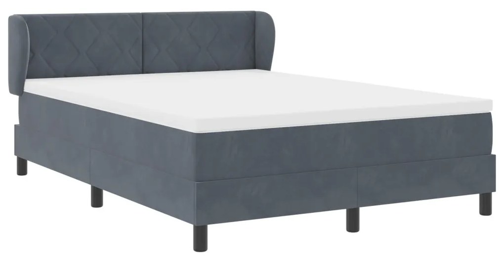 Boxspring ágy Matracokkal Sötét Szürke 160x200 cm Bársony