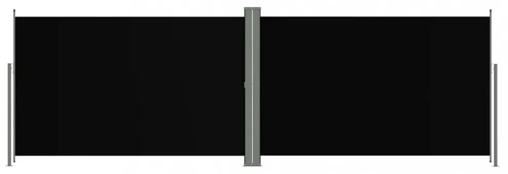 fekete behúzható oldalsó napellenző 200 x 600 cm