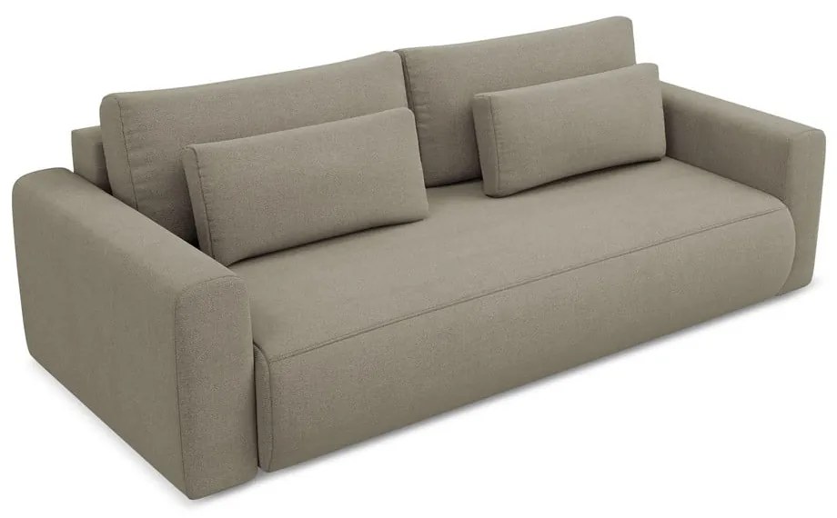 Világosbarna kinyitható-tárolóhelyes kanapé 238 cm Kapua – Makamii