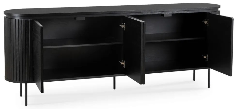 Komoda BECK 200 cm Czterodrzwiowa Czarna