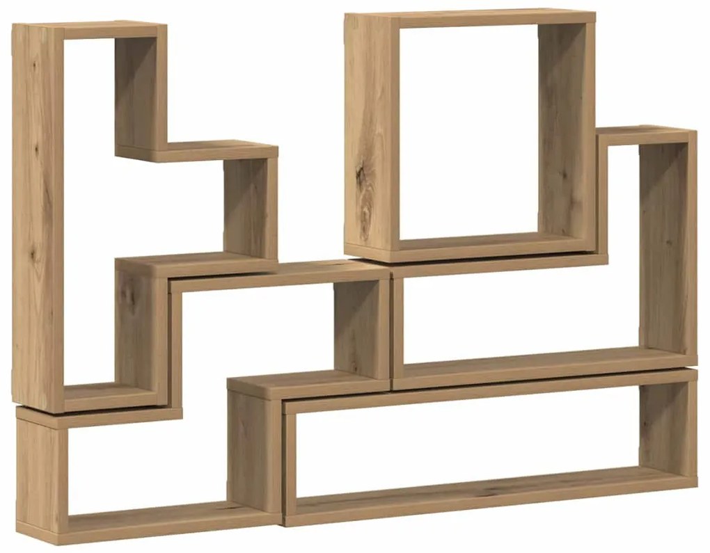 Fal Cube polcokkal Egyéb kézműves tölgy 96 x 12 x 64 cm Faanyag