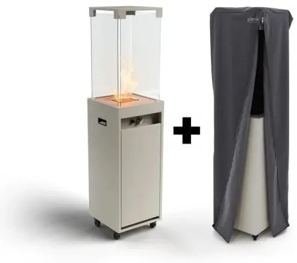 Planika Faro GAS - Kültéri gáz kandalló 142x36 cm 8kW szürke + védőborítás