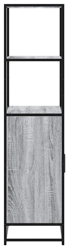 Highboard szürke sonoma 68x35x139 cm gépelt fa és fém
