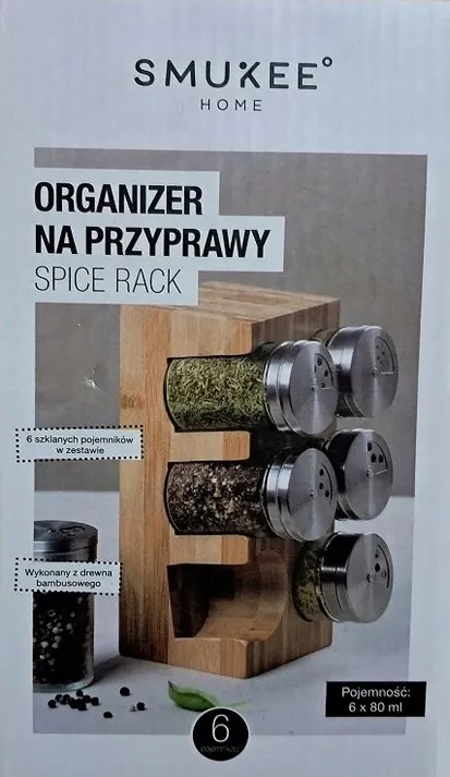 Smukee Bambusz fűszertartó 6 tartály 6 x 80 ml