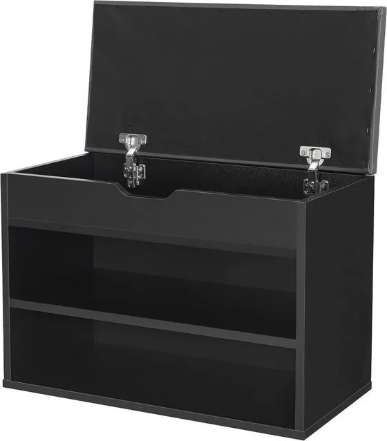 Cipőszekrény zsanéros fedél/párnázott ülőfelület 60×30×45 cm