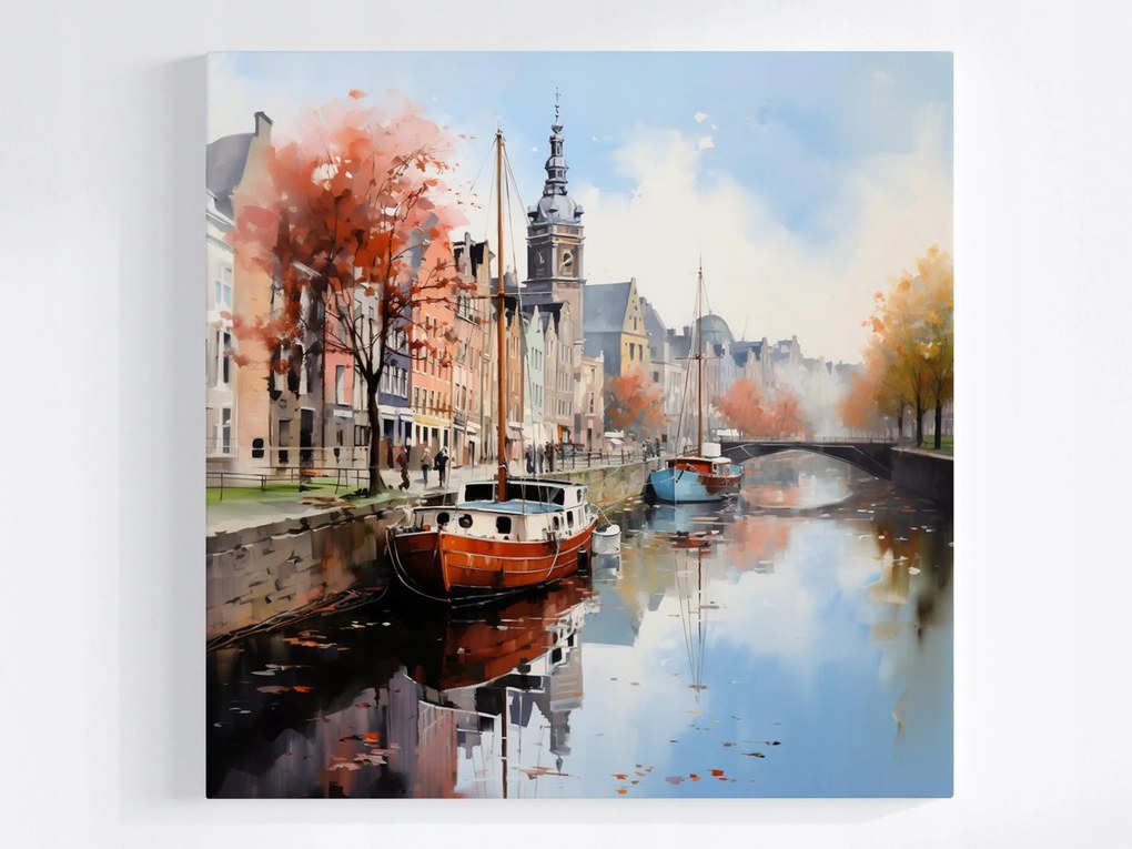 Poszter Város Óváros Bérházak Csatorna Híd Kilátás 80x80