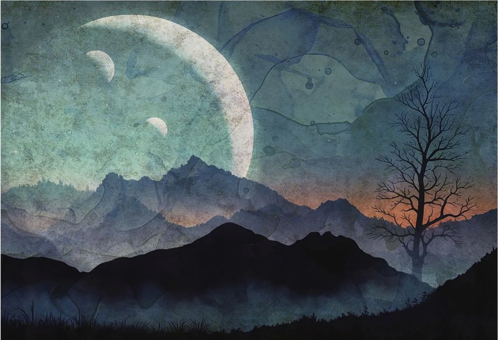 Flizelin tapéta Flizelin Fali Prémium Éjszakai tájkép 152x104 Ragasztó