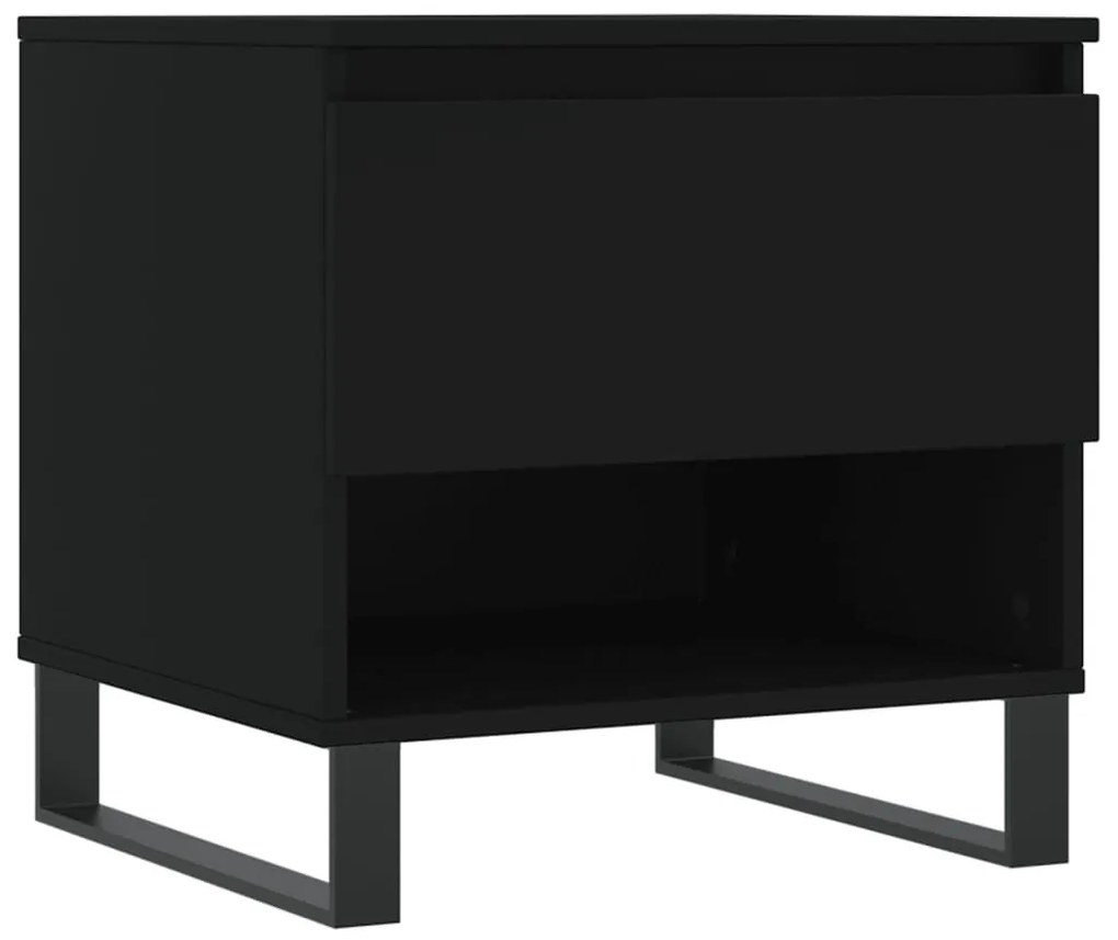 2 db fekete szerelt fa dohányzóasztal 50 x 46 x 50 cm