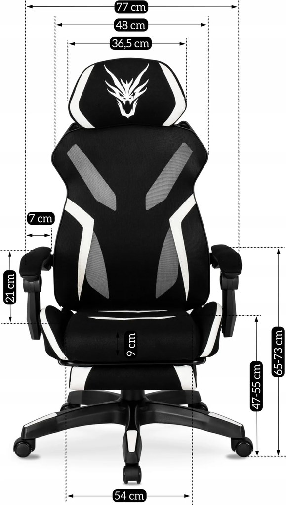 Gaming forgószék fekete/fehér színben MAXIMO