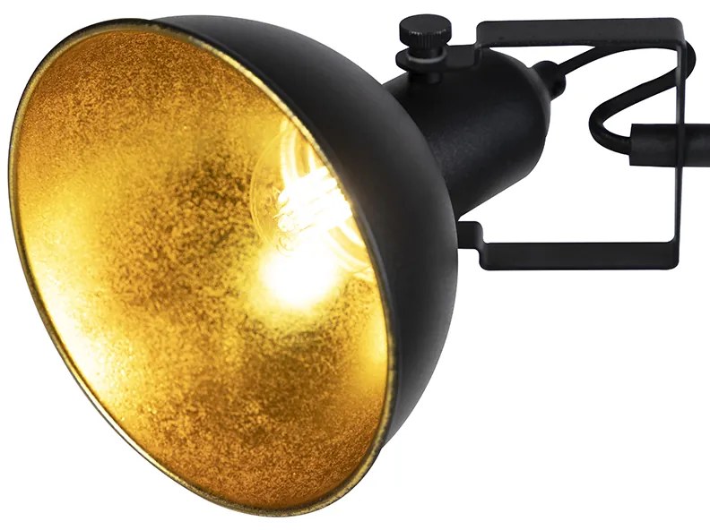 Ipari állólámpa fekete arannyal 3-lámpás - Tommy