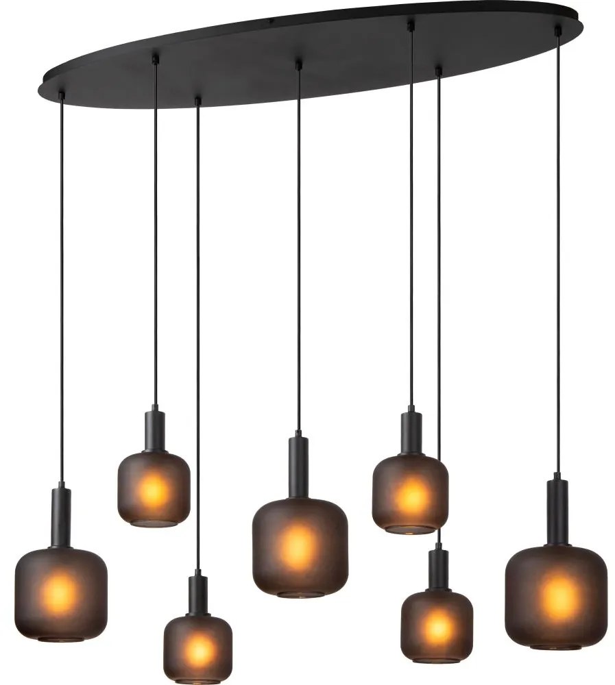 Lucide 45405/07/30 - Csillár zsinóron ELOISE 7xE27/40W/230V fekete