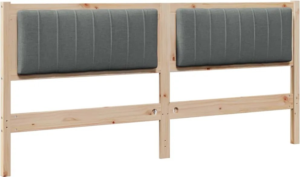 vidaXL Kárpitozott fejtámla fejtámlával Barna 180 cm Tömör fenyőfa