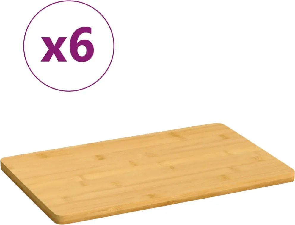vidaXL 6 db bambusz reggelizőtálca 22 x 14 x 0,8 cm
