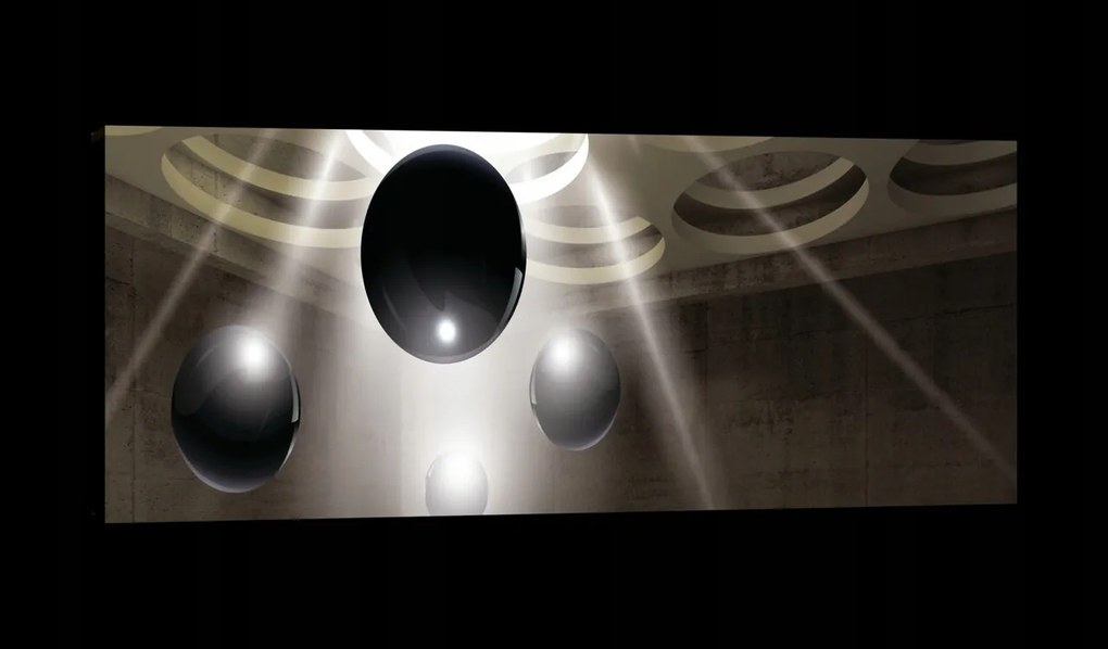 Vászonkép 145x45 szférák tér futurizmus minimalizmus absztrakt sugarak