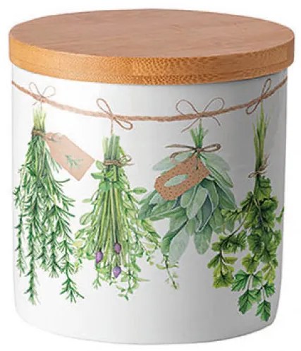 Fresh Herbs porcelán konyhai tároló szilikon zárógyűrűvel kicsi