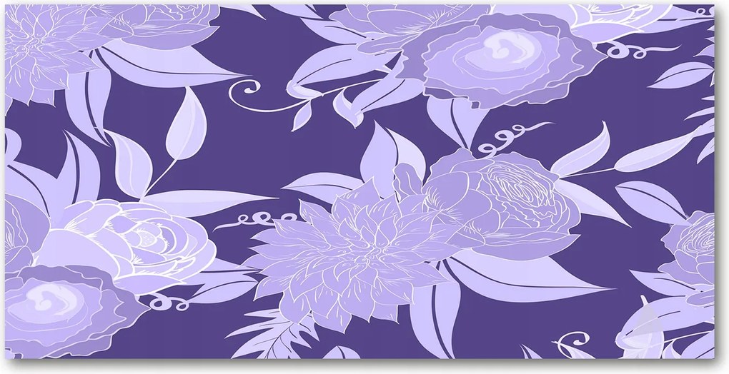 Konyhai panel Virágos mintás 100x50 cm Ragasztó