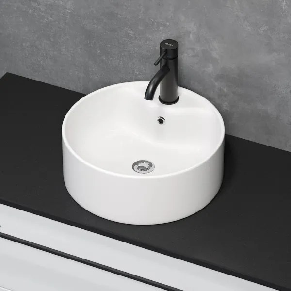 BATH DELUXE 06-038-09-11-00 - Ráépíthető mosdó VIKEDAL átm. 38 cm kerámia/fehér