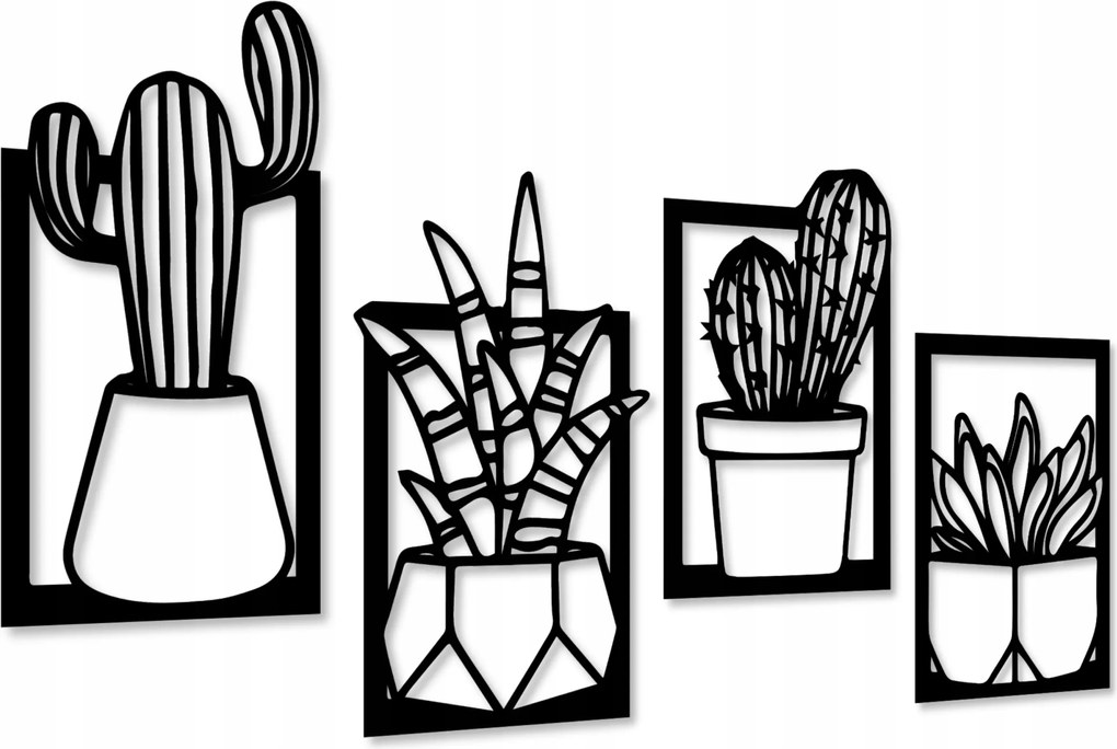 Kaktusz Kép Áttört Fali Dekoráció Panelek XXL Áttört Kép A Nappaliba