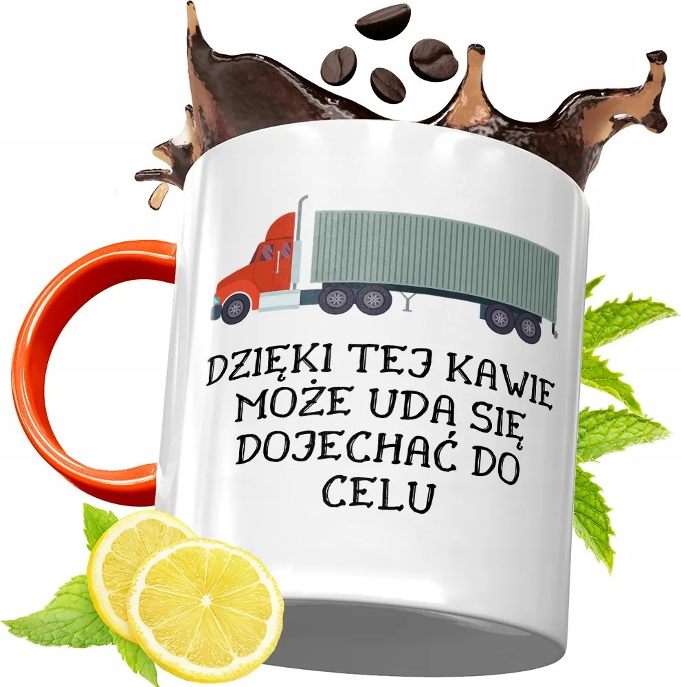 Narancssárga Bögre Kamionosoknak Ajándék fényképes nyomattal