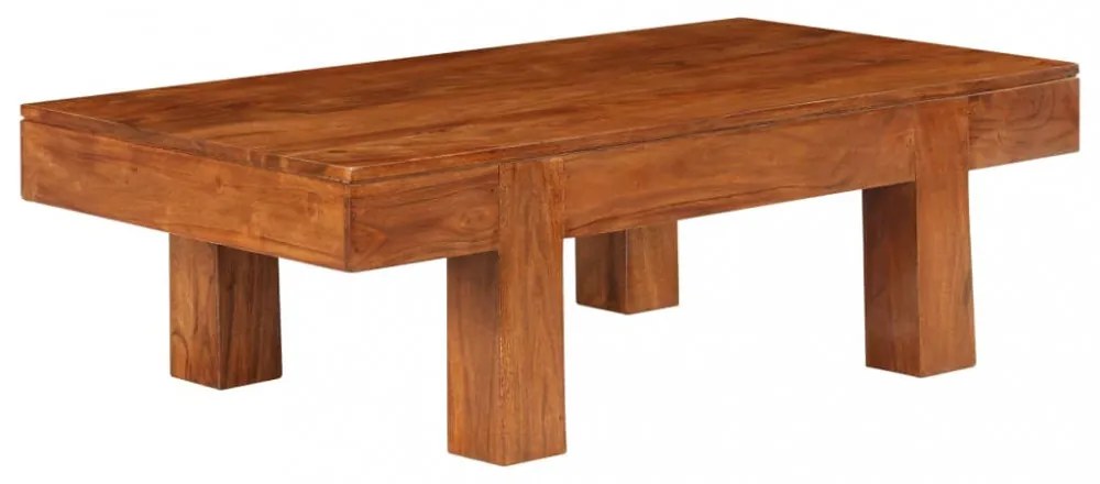 tömör akácfa dohányzóasztal mézszínű bevonattal 100x50x30 cm