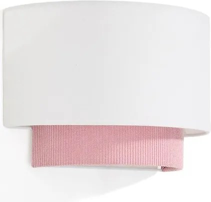 Fehér-világos rózsaszín gyerek lámpa textil búrával Bianella – Kave Home