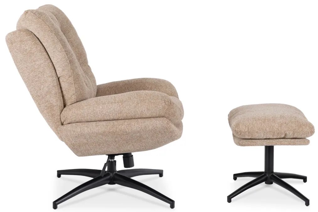 Forgó Relaxfotel Lábtartóval Bézs Színben. FREMONT