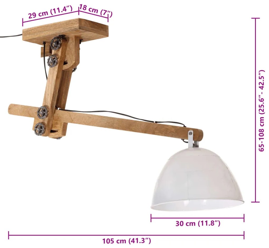 fehér mennyezeti lámpa 25 W 105x30x65-108 cm E27