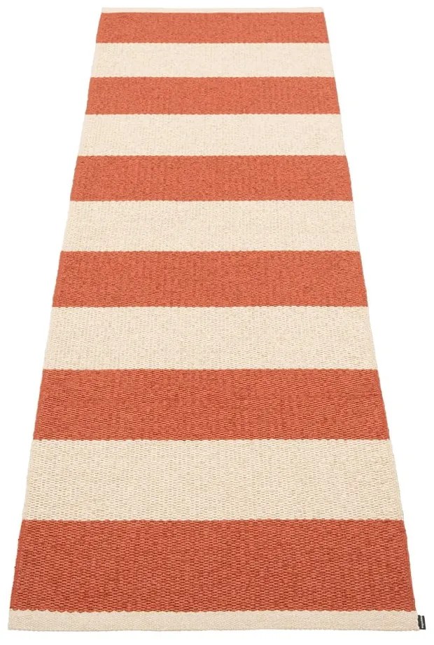 Téglavörös-krémszínű kültéri-beltéri futószőnyeg 70x225 cm Bob Brick – Pappelina