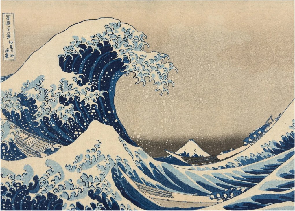Üveg kép - Katsushika Hokusai, Under the Wave off Kanagawa, reprodukciók (70x50 cm)