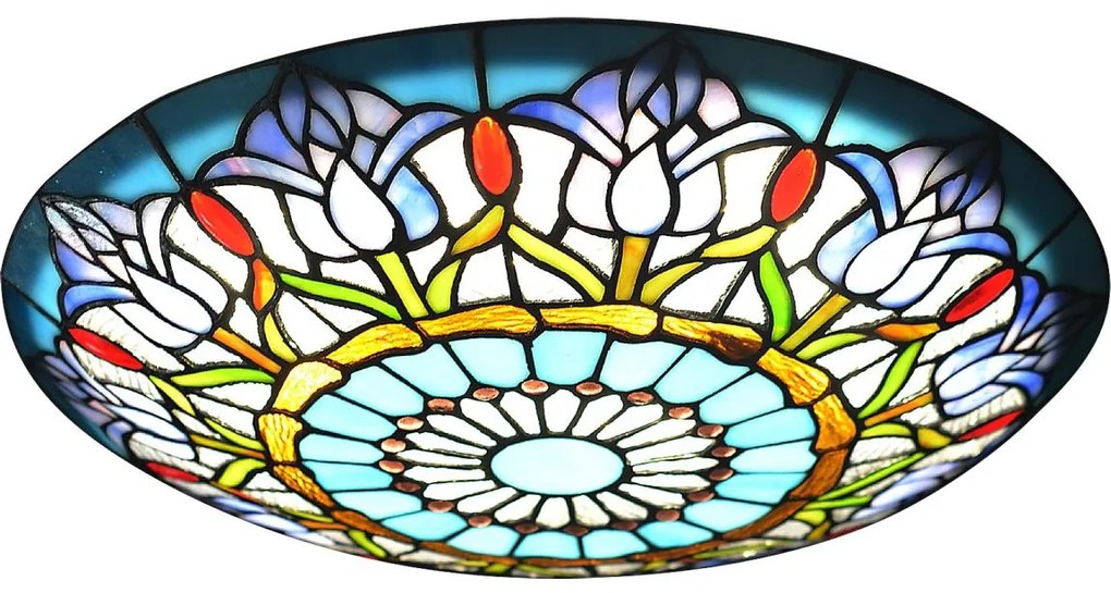 Brilagi - Tiffany-stílusú vitrázs mennyezeti lámpatest LORAS 2xE27/60W/230V