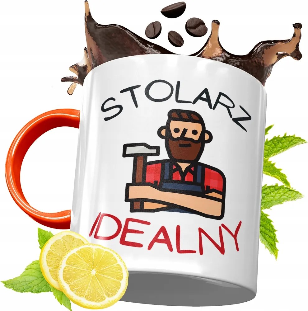 Narancssárga Bögre Asztalos Ácsoknak Ajándék fényképes nyomattal