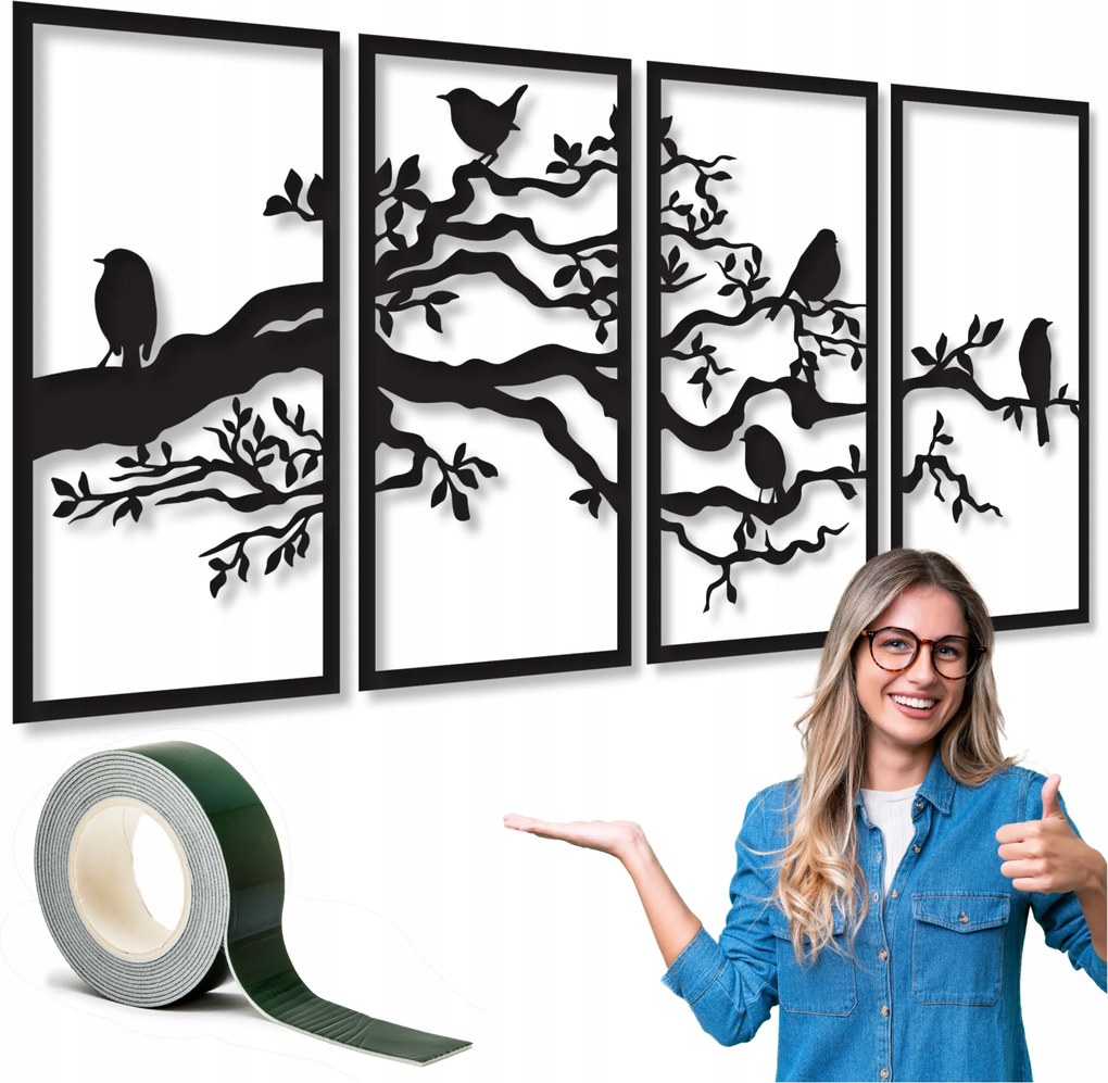 Áttört Fali Dekoráció 160cm Fa Áttört XL Nagy Kép Áttört Fa