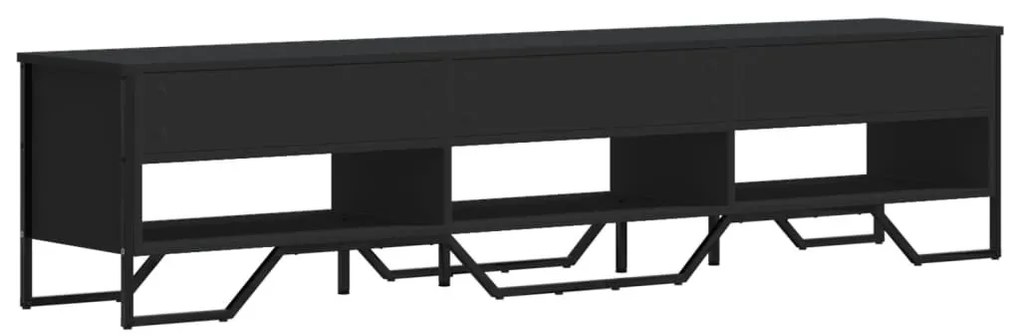 fekete szerelt fa TV-szekrény 180 x 34 x 41 cm