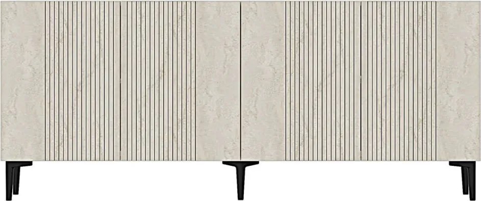 Corsa komód, fehér-travertin, 180 cm