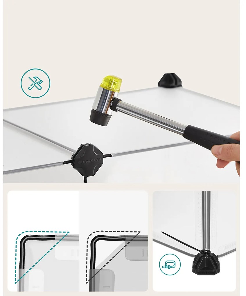 BEN átlátszó műanyagból készült kisállat ketrec, 125x63x42 cm, átlátszó SongmicsHome