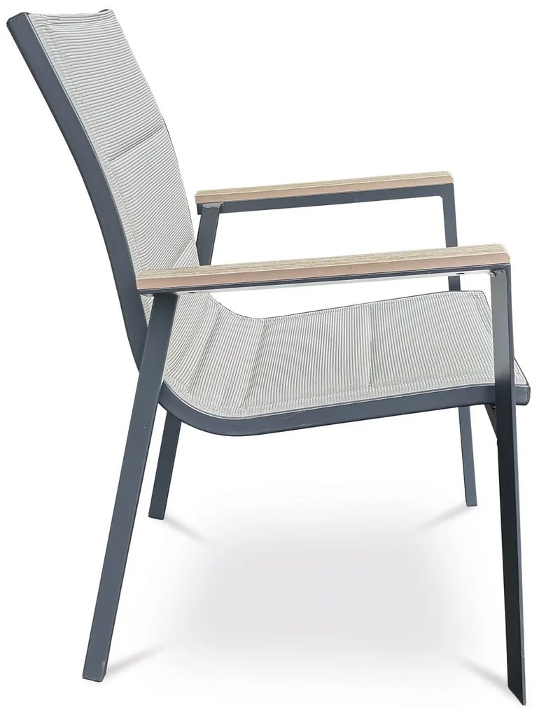 Autronic Kerti szék, alumínium, textil, bézs, AZC-S1110 BK