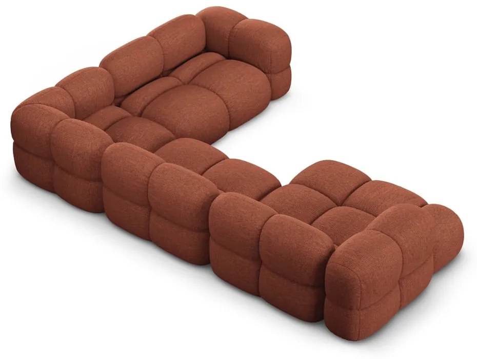 Téglavörös sarokkanapé (jobb oldali-U alakú) Loretto – Cosmopolitan Design