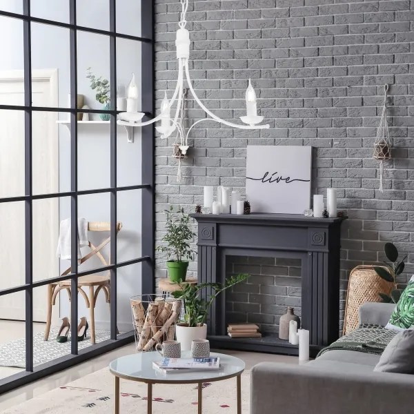 Csillár láncon LUCY 3xE14/60W/230V fehér