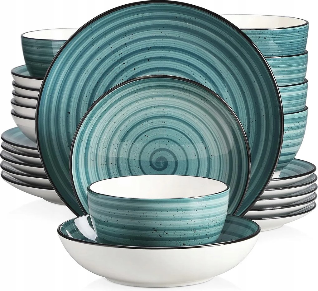 Vancasso Bonbon 24 részes étkészlet, étkészlet Szürke Sötét