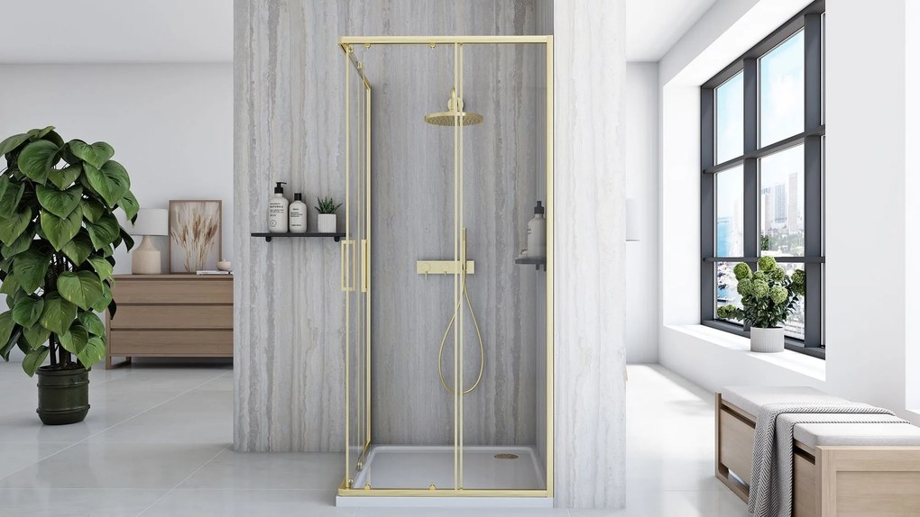 Zuhanykabin Rea City 90x90 Brush Gold
