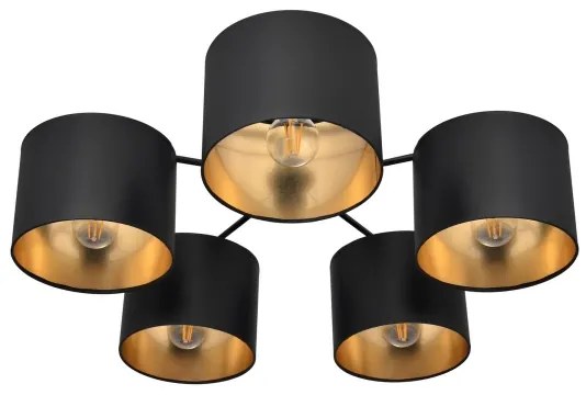 Felületre szerelhető csillár ALBA 5xE27/15W/230V fekete/arany