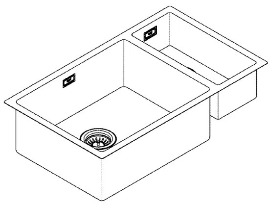 GROHE 31575SD1 - K700U konyhai mosogató, 760 × 450 mm, rozsdamentes acél