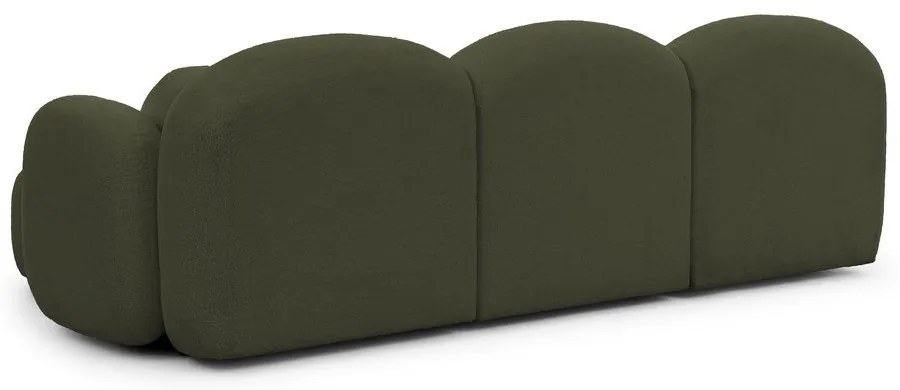 Zöld buklé sarokkanapé (jobb oldali-heverő résszel) Orbit – Ropez